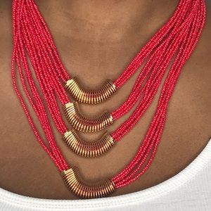 ❣️ Red Necklace + Earrings ❣️